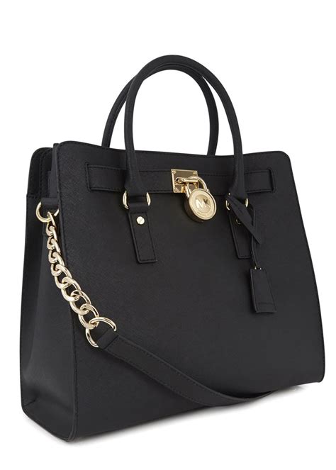 michael kors black studded hamilton tote|Michael Kors saffiano leather tote.